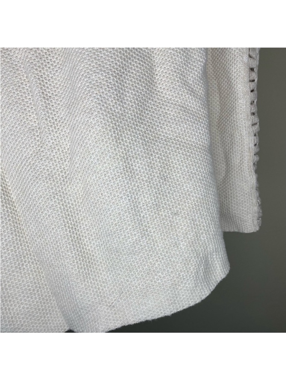 Cabi Relaxed Cream Knit Crewneck Sweater Lace-Inset - Picture 5 of 9